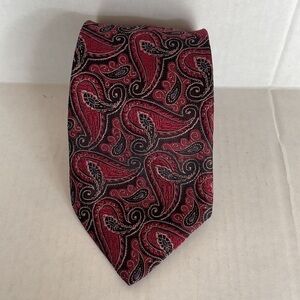 𝅺emilio Ponti tie 4" paisley red black